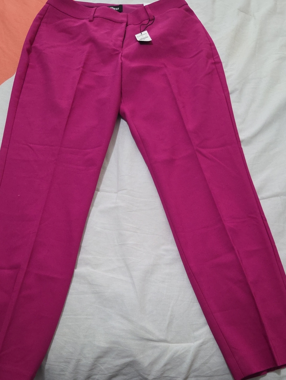Express Women's Magenta Straight-Leg Dress Pants